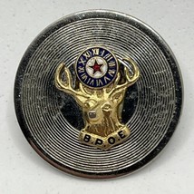 Golden Antler Elks Lodge Club Organization Enamel Lapel Hat Clip Pin - £4.75 GBP