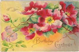 Greeting Postcard Birthday Flowers 1912 - $2.16