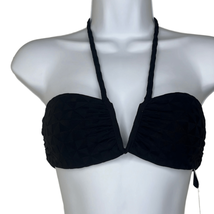 Skin Womens Size XS Swimwear Bikini Top Black Plunge Neck UPF 50+ NWT - £34.92 GBP