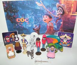 Disney Coco Movie Party Favors Set of 12 with 10 Figures and 2 Stickers  - £12.51 GBP