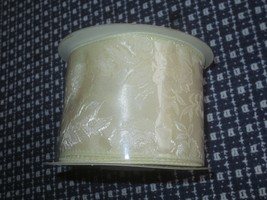 New 2 1/2" Satiny Cream Floral Design Wired Ribbon Roll - 10 Yd. - $5.00