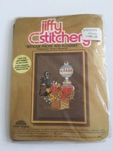 Vintage Embroidery Kit Antique Phone &amp; Flowers Jiffy Stitchery New Unope... - £14.92 GBP