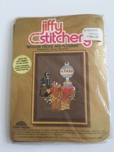 Vintage Embroidery Kit Antique Phone &amp; Flowers Jiffy Stitchery New Unope... - £14.76 GBP