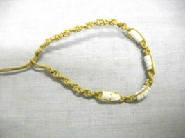 NEW LIGHT TAN NATURAL SPIRAL MACRAME w PUKA SHELL BEADS TIE ON BRACELET ... - $73.08 MXN