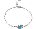 Galaxy Gold GG 14K Solid White Gold Natural Blue Topaz Butterfly Bracele... - $795.95