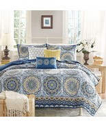 Queen size 6-Piece Coverlet Quilt Set in Blue Floral Pattern - $3,897.51 MXN