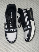 Nautica Womens Jale Black White Logo Comfort Cushion Sneakers Size 10 - £21.50 GBP