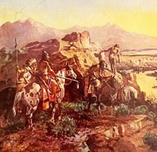Planning The Attack Charles Russell Western 1980 Greeting Card Leanin Tr... - $24.99