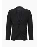 BOSS Sz 44R Virgin Wool Suit Jacket Black Sport Coat Blazer Italian Strtch $895 - $130.67