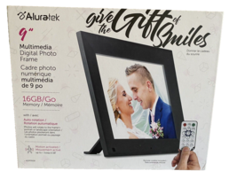 Aluratek 9&#39;&#39; Multimedia Digital Photo Frame 16 GB Memory With Remote &amp; Cords - £14.18 GBP