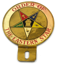 Vintage Order of the Eastern Star License Plate Topper 1940s - $365.13 MXN