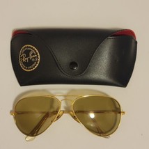 Vintage Ray Ban Bausch &amp; Lomb Aviator Sunglass Frames / Case Only 58-14 ... - $94.05