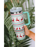 Iceland Blue Christmas Print Handled Stainless Steel Tumblers 40oz - $38.70 CAD