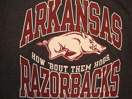 NCAA Arkansas Razorbacks University College Fan Student School Gray T Shirt M - £13.26 GBP