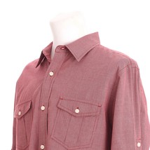 Banana Republic Soft Wash Spread Collar Casual Shirt Mens XL Red White R... - $14.84