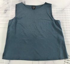 Eileen Fisher Tank Top Womens Medium Blue Silk Relaxed Loose Fit Unstruc... - $34.64