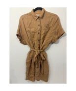 UO Button-Down Women&#39;s S-P Tan Utility Dress W Belt Urban Outfitters - $377.92 MXN