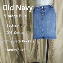 Old Navy Vintage Blue Front / Back Pockets Denim Skirt Size S - £9.44 GBP