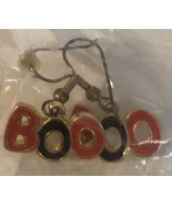 Boo Halloween Themed Earrings Orange And Black - $9.89