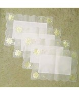 Christmas Placemats 4 Gold Poinsetia Glitter Scolloped Border Placemats New - $15.84