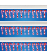 Set of 12 Solar Powered Candy Cane Holiday String Lights Christmas Outdo... - $457.39 MXN