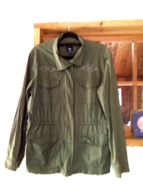 Primary image for Gap Green Utility Military Anorak Zip Lightweight Jacket Southwestern Accents L