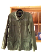 Gap Green Utility Military Anorak Zip Lightweight Jacket Southwestern Accents L - £22.15 GBP