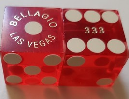 Pair of Dice matching numbers Bellagio Hotel Las Vegas Nevada - £7.78 GBP