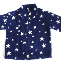 GAP Vintage 90s Girls Boys Fleece Jacket Size XS (6-7) Navy Top Front Zip Stars - £13.15 GBP