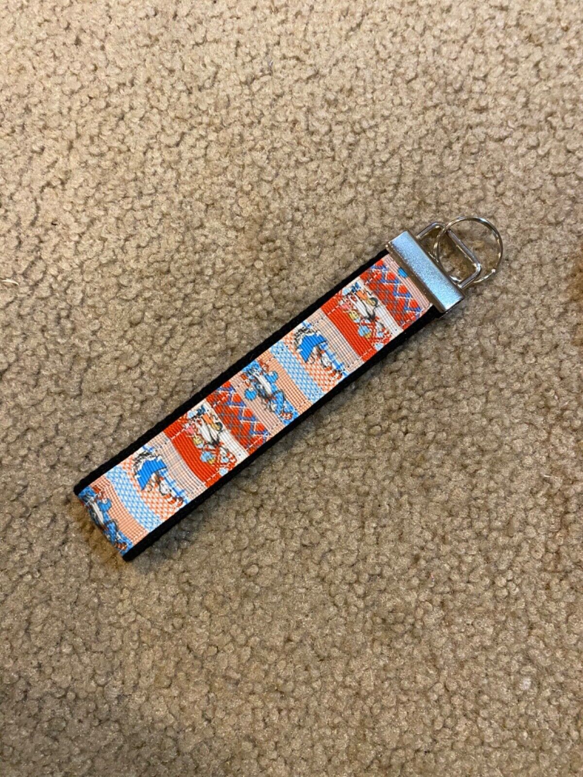 New Handmade Dr Seuss Cat In the Hat Wristlet Key Chain Hand Lanyard Key... - $5.90