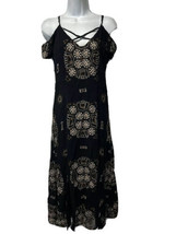 cleobella black beaded floral long maxi dress Size S - £35.79 GBP