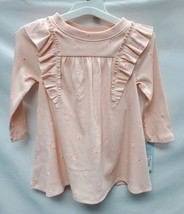 Toddler Girls 18M Floral Ruffle Ribbed Long Sleeve Dress Cat & Jack Light Peach image 2