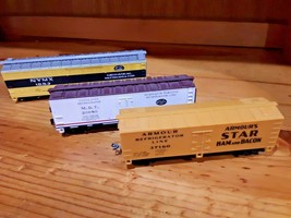 lot of 3 HO scale refrigerator train cars New York Central + Armour Star - £23.25 GBP