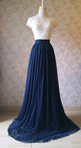 Navy Extra Long Tulle Skirt Custom Plus Size  Wedding Bridesmaid Skirt image 1