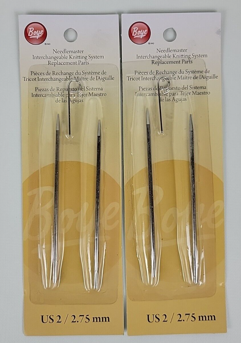 New 2 Packs Boye Needlemaster US 2 / 2.75 mm Replacement Needlepoints 3287352002 - $13.86