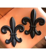 2 / Pair Of Cast Iron Wall Decor Fleur de Lis 10 x 6 1/2  Wall Hanging P... - $27.08 CAD