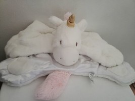 Baby GUND Luna Comfy Cozy Unicorn  Security Blanket Throw Play Mat White - £20.55 GBP