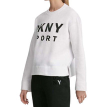 DKNY Womens Lacquer Logo Fleece Top Size:Small Color:White/Black - £44.34 GBP