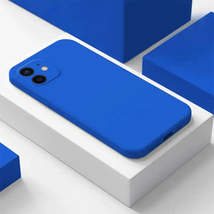 Original Klein Blue Liquid Silicone Phone Case For iPhone 14 13 Soft Thin Cover  - £16.84 GBP