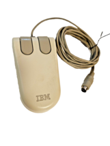 IBM PS/1 PS/2 System Two-Button Trackball Mouse 6450350 Tested cleaned - £27.24 GBP