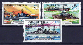 Wallis &amp; Futuna Islands 207-209 MNH Warships Military War ZAYIX 0524S0295 - $28.85