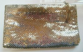 Vintage WHITING &amp; DAVIS International Silver Mesh Clutch/Cosmetic Bag - $37.62