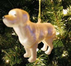 Robert Stanley Glass Christmas Ornament Yellow Lab Labrador Retriever Dog - £11.83 GBP