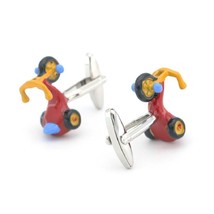 TOY TRICYCLE CUFFLINKS Cute Kids Bike Colorful Enamel Groom Wedding w Gi... - $241.38 MXN