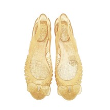 Salvatore Ferragamo Spiffy Yellow Glittery Bow Jelly Shoes Transparent s... - $123.75