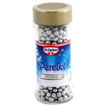 Dr.Oetker Edible Pearls/ Beads cookie/cake decor: SILVER 1 can FREE SHIP... - £7.13 GBP