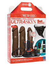 Vac-U-Lock Vibrating Dual Density ULTRASKYN Set w/Wireless Remote - Chocolate - $160.72