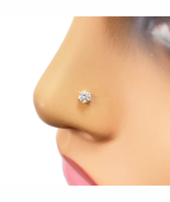 22ct Yellow Gold Six Claw Prong Nose Stud/Pin 3.5mm Length - $113.91