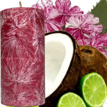 Coconut Lime Verbena Scented Palm Wax Pillar Candle - £19.87 GBP+