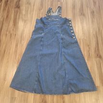 Vintage Y2k 90's French Kuff Blue Denim Jean Overall Dress Size 2X Adjus... - $24.74